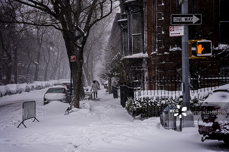 雪后的布鲁克林图片素材