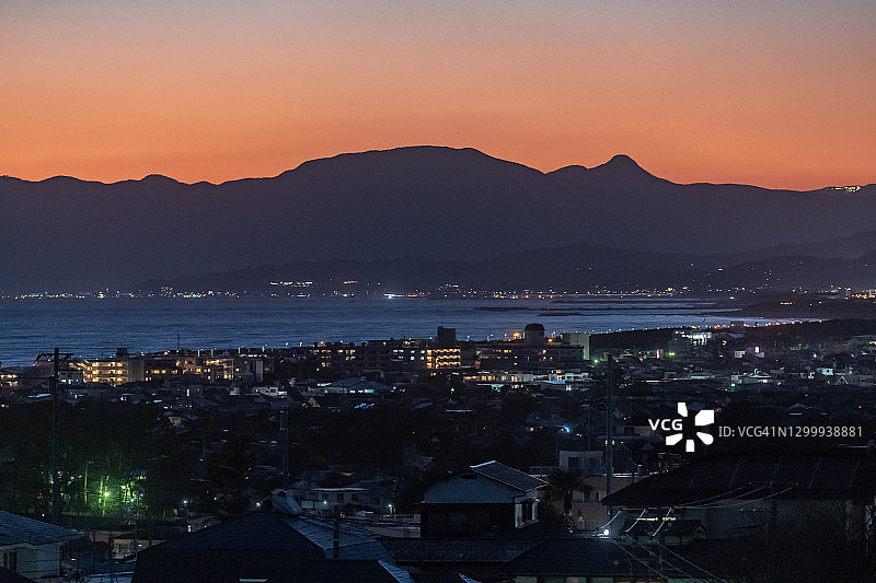 日本神奈川县的海边住宅区图片素材