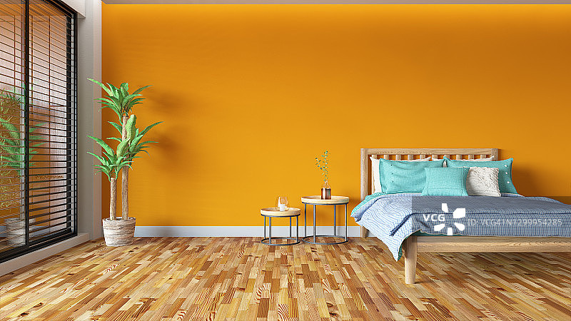 橙色卧室设计图片素材