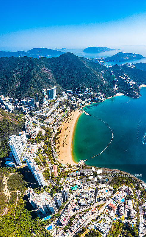 无人机航拍香港浅水湾图片素材