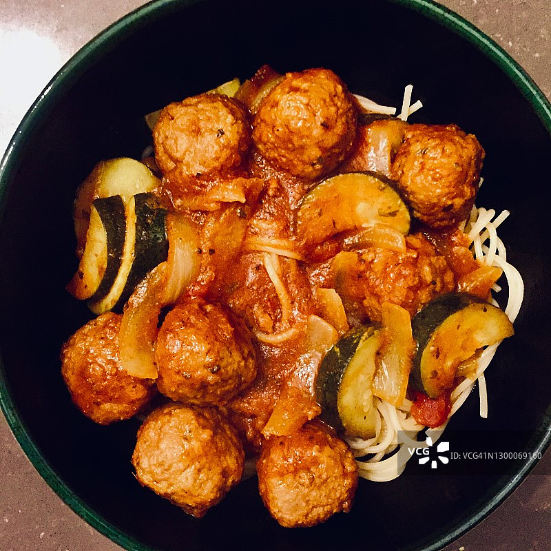 纯素意面肉丸图片素材