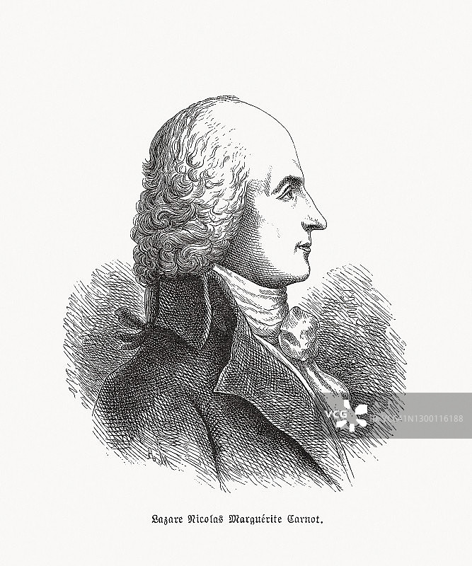 拉扎尔·卡诺（1753-1823）木刻版画，出版于1893年图片素材