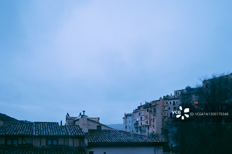 暮色下的古镇图片素材