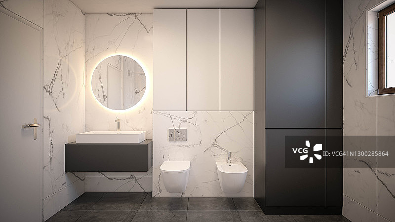 室内设计，建筑，浴室的计算机生成图像，建筑可视化，3D渲染图片素材