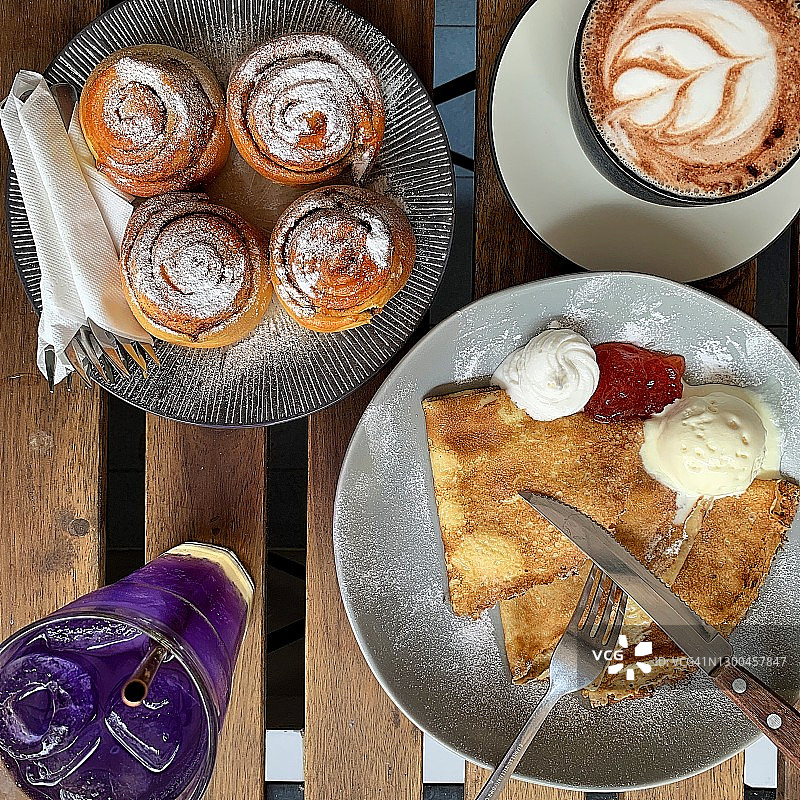 咖啡馆下午茶点心俯视图图片素材