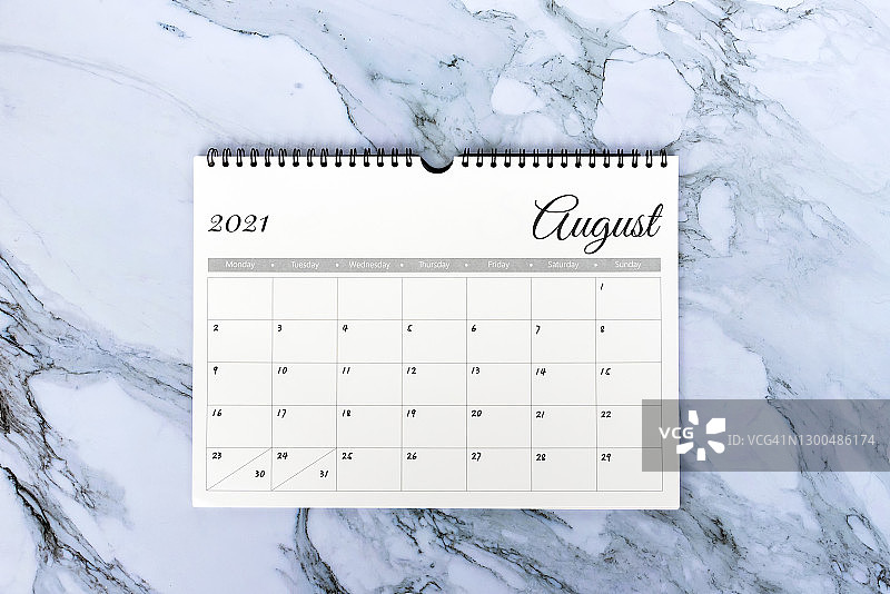 2021年8月日历图片素材