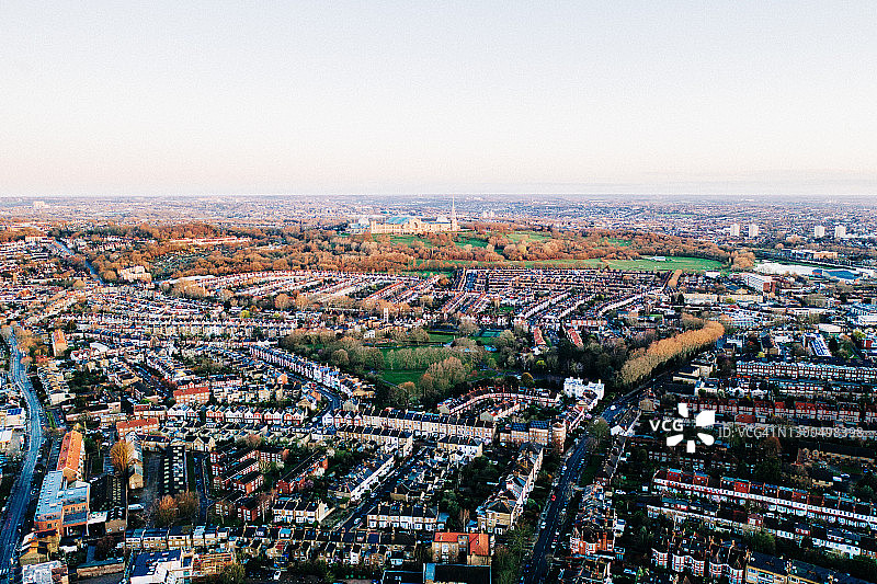 伦敦北部街道鸟瞰图片素材