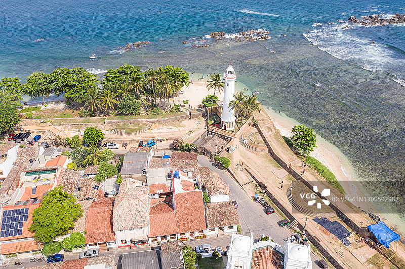 斯里兰卡加勒镇无人机航拍图片素材