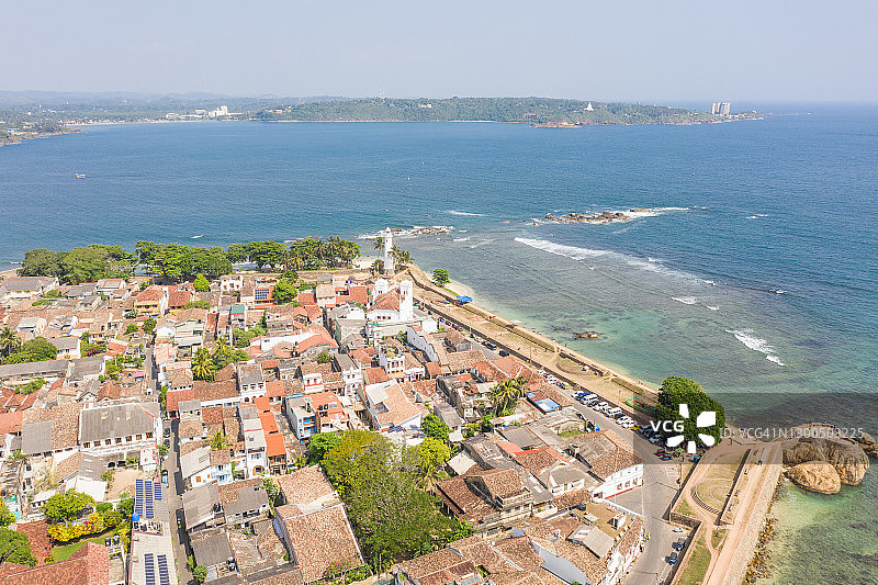 斯里兰卡加勒镇无人机航拍图片素材