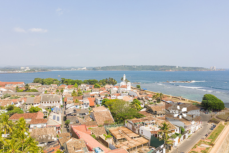 斯里兰卡加勒镇无人机航拍图片素材