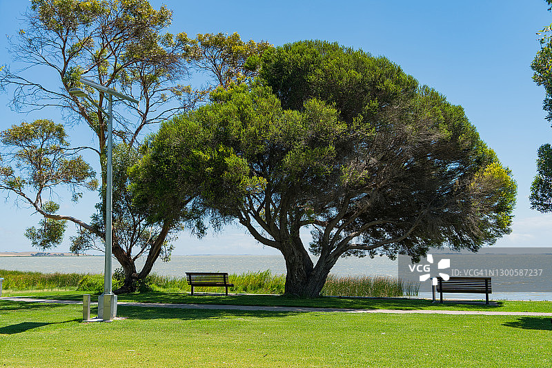 南澳大利亚州梅宁吉湖畔的晴天图片素材