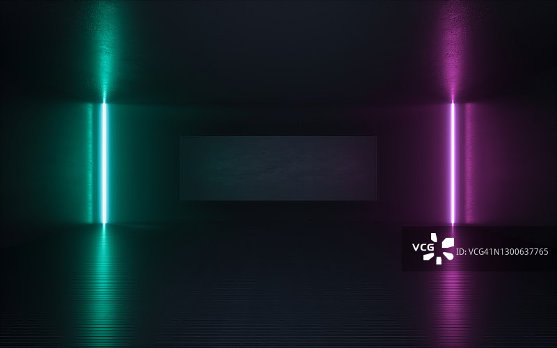 未来感的空房间图片素材