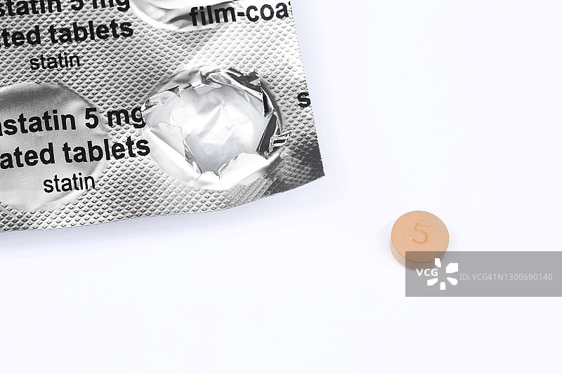 5毫克他汀类药物药丸图片素材