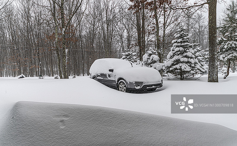 被大雪覆盖的汽车图片素材
