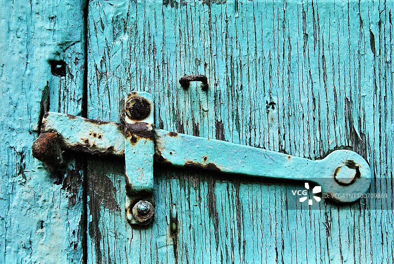 绿松石色门闩图片素材