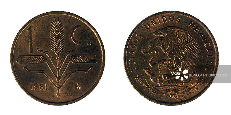 1961年1分钱硬币图片素材