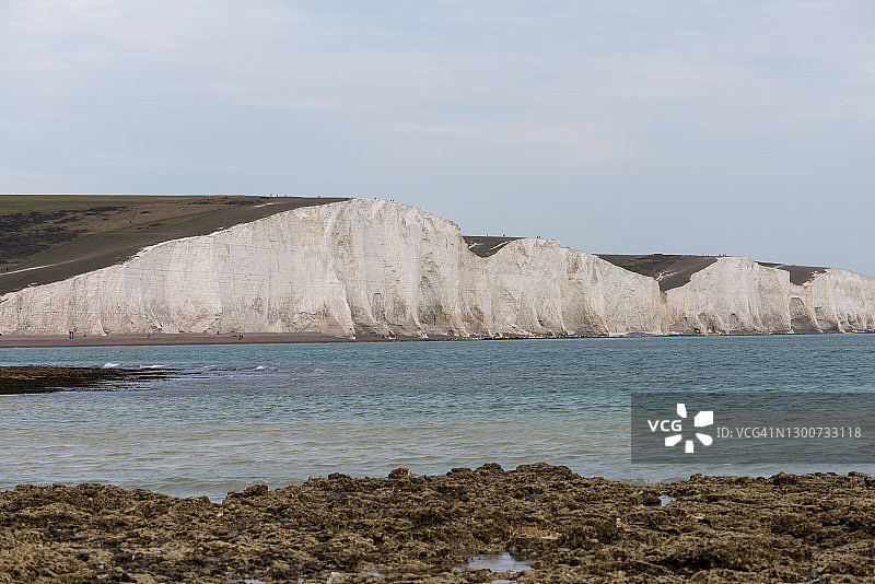 英国东萨塞克斯郡七姐妹悬崖和海滩图片素材