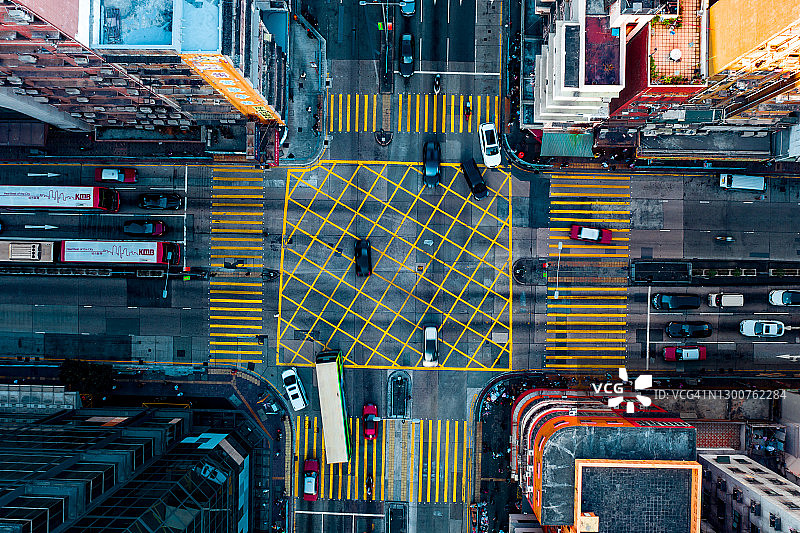 香港九龙城繁忙路口图片素材