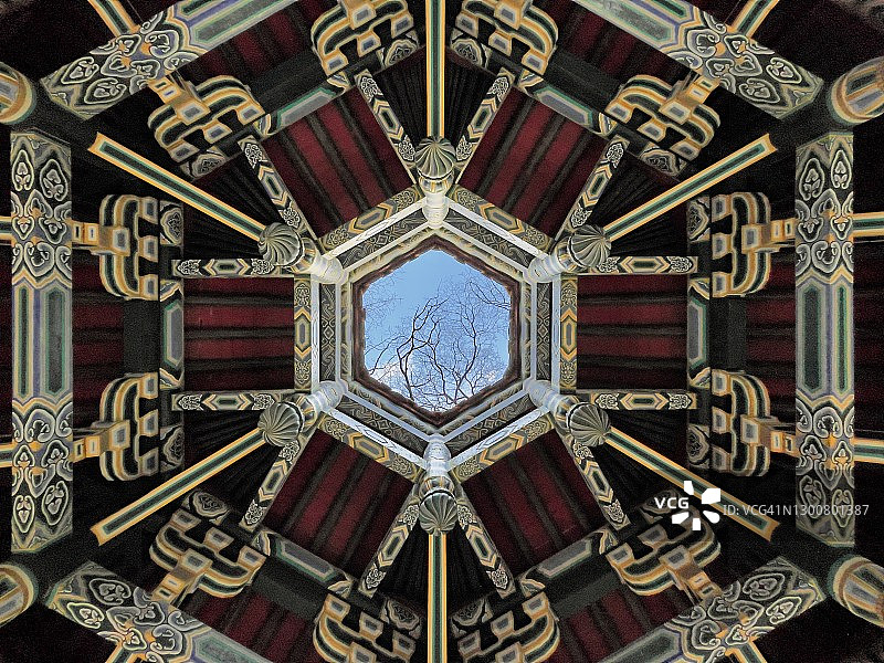 中山陵古建筑仰视图片素材