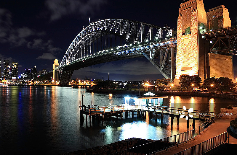 夜晚的悉尼海港大桥图片素材
