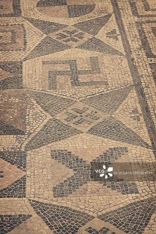沃吕比利斯罗马遗址的瓷砖马赛克，摩洛哥图片素材
