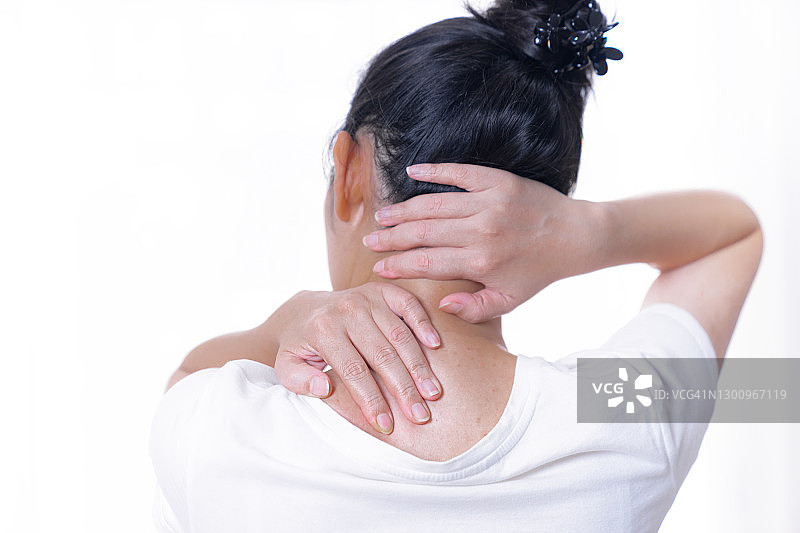 女人颈部疼痛图片素材