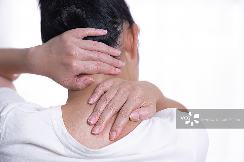 女人颈部疼痛图片素材