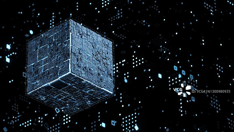三维渲染的电子晶片图片素材