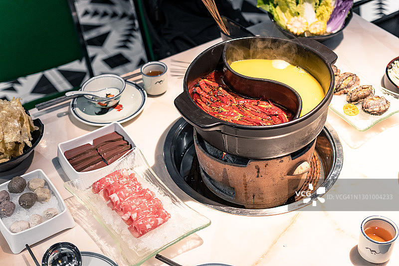 海鲜火锅特写图片素材