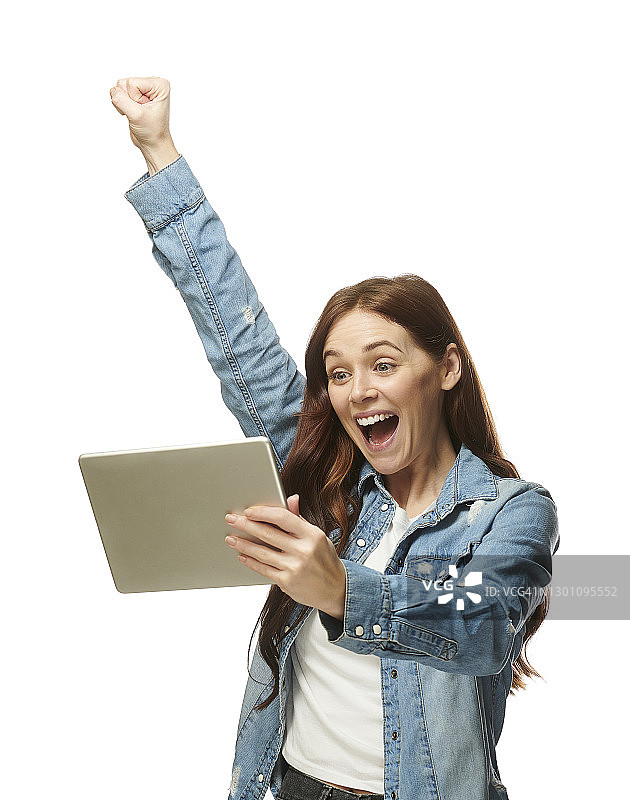 赢得宾果的女人图片素材