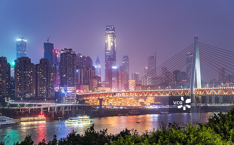 中国重庆夜景天际线图片素材