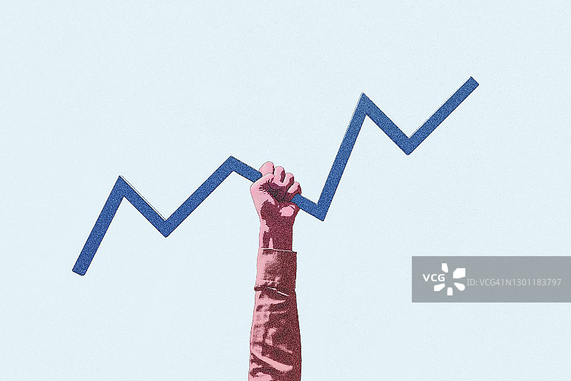 手持折线图图片素材
