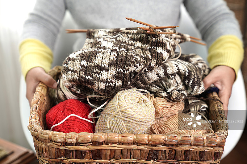 针织毛衣篮子图片素材