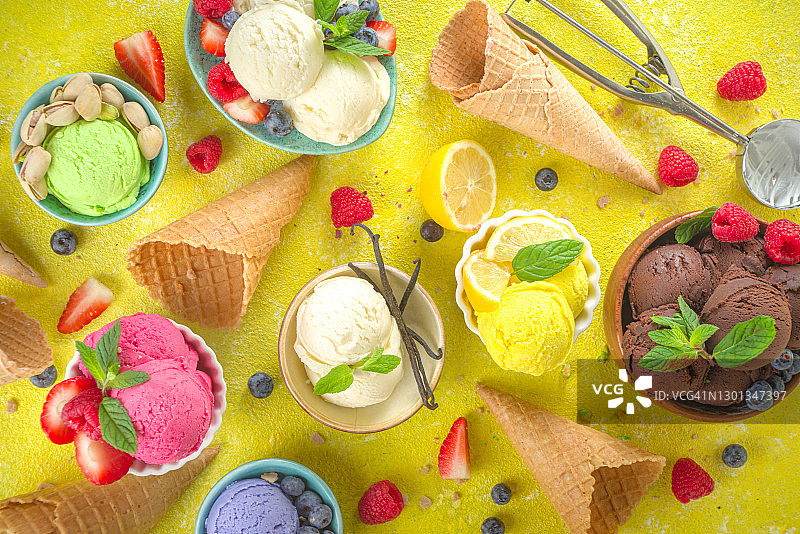 彩色冰淇淋球图片素材