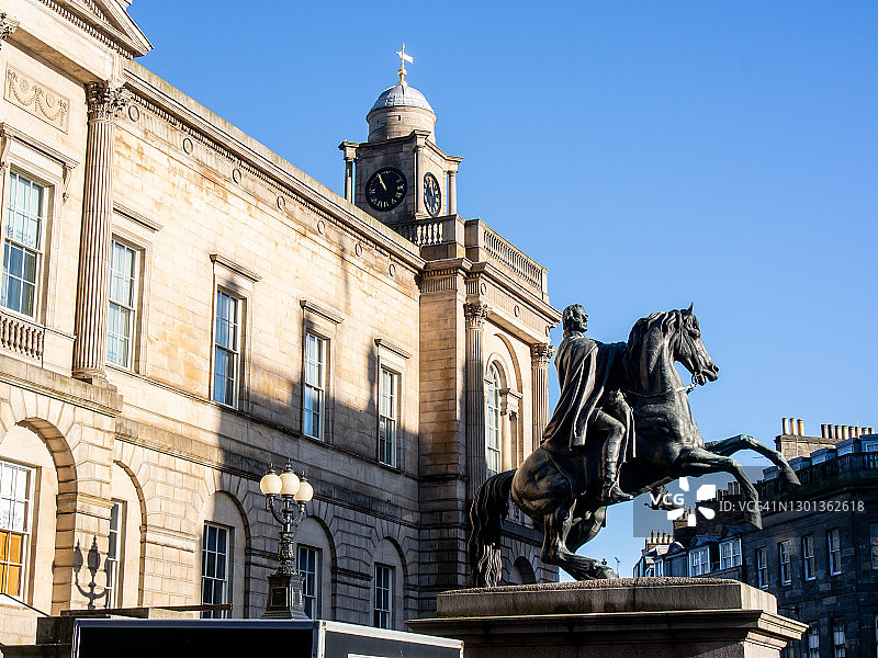 惠灵顿公爵雕像，爱丁堡图片素材