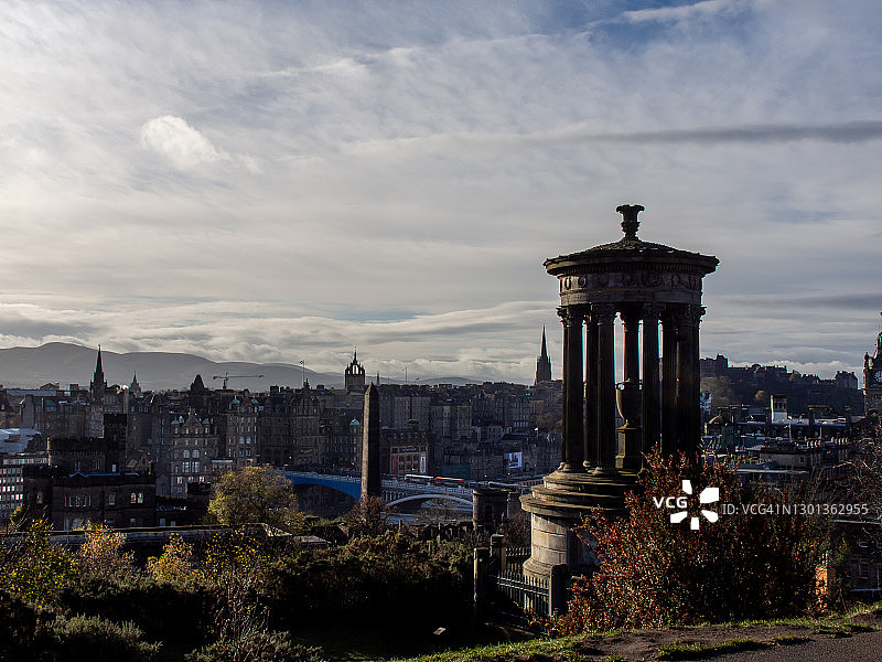 俯瞰爱丁堡市中心图片素材