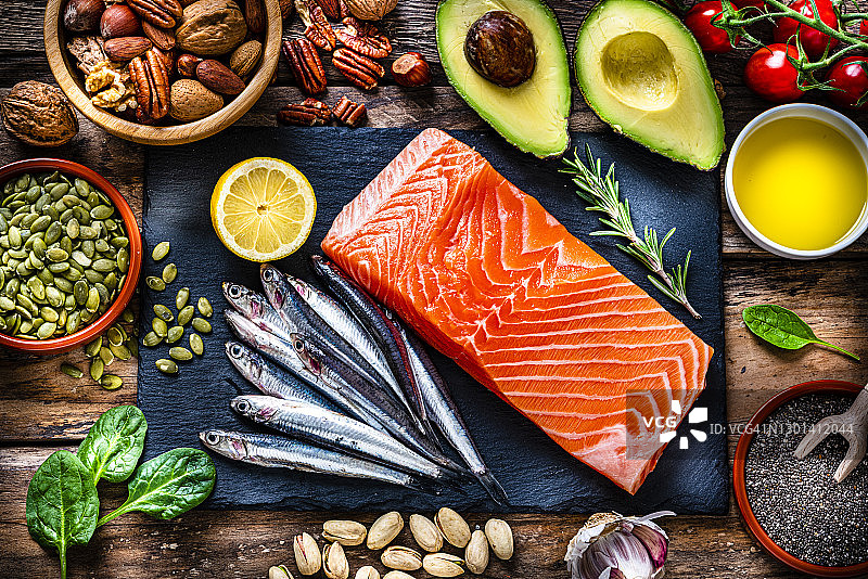 富含Omega-3脂肪的美食图片素材
