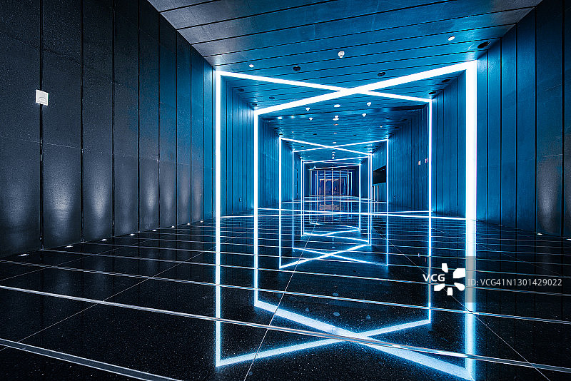 3D渲染：未来主义空房间图片素材