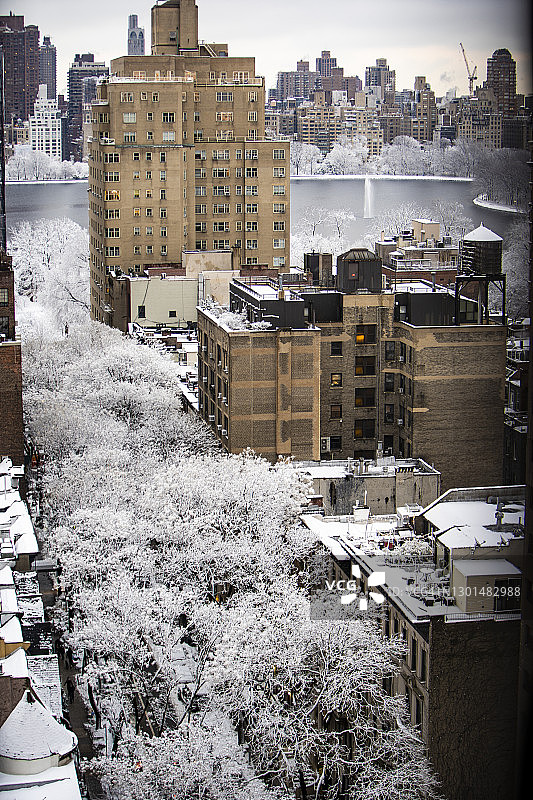 纽约雪景：2021年疫情下的城市雪景图片素材