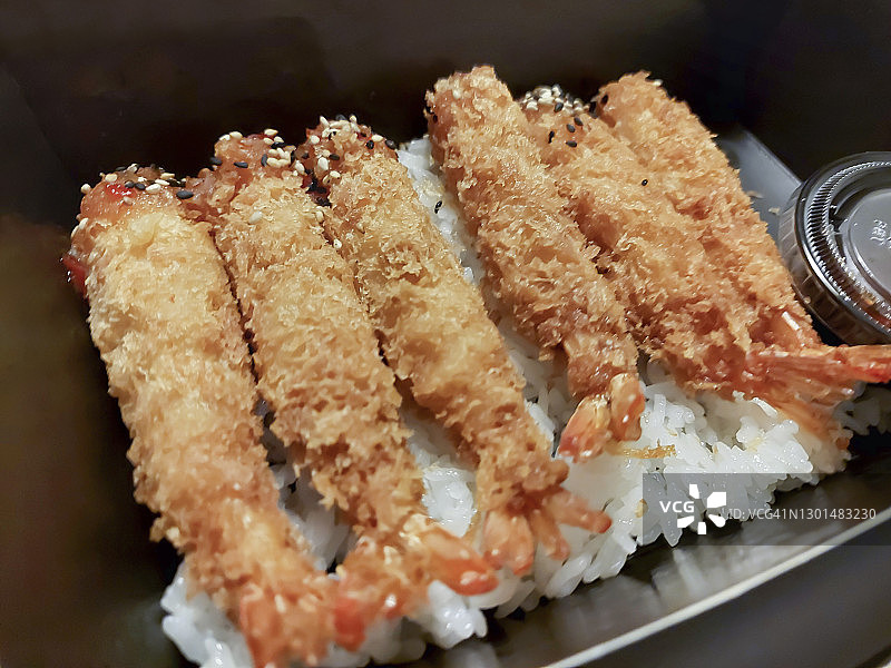 日式炸虾饭图片素材
