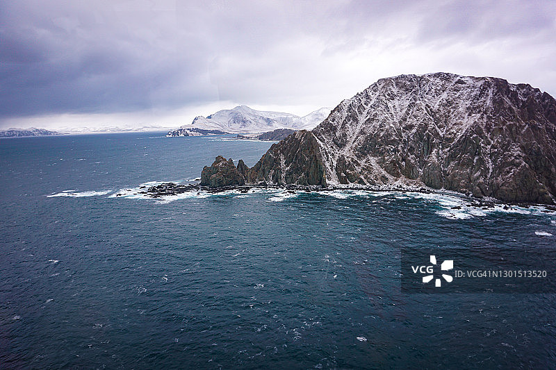 阿拉斯加荷兰港附近的阿留申群岛图片素材
