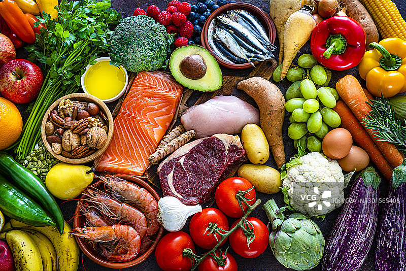 旧石器时代饮食健康食品背景图片素材