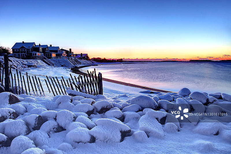 科德角海恩尼斯的冬天图片素材