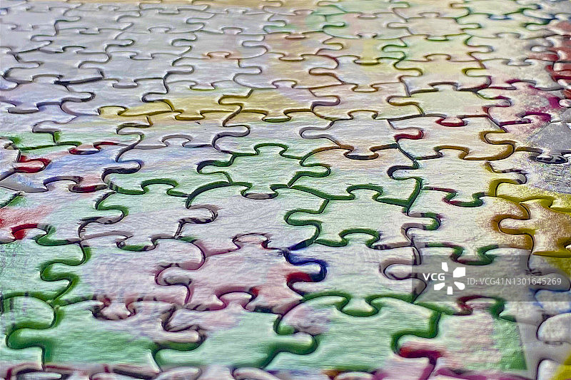 环环相扣的拼图图片素材