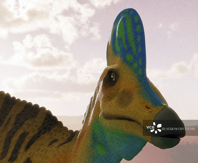 冠龙恐龙头部图片素材