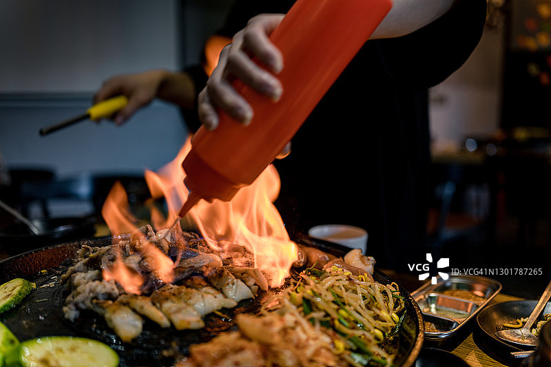 韩式烤肉特写图片素材