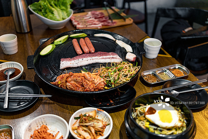 韩式烤肉特写图片素材