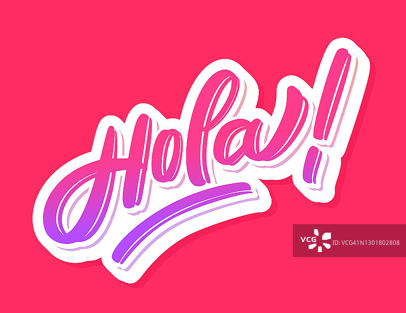 Hola.矢量手写字母banner图片素材