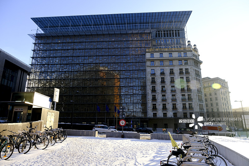 比利时布鲁塞尔下雪图片素材