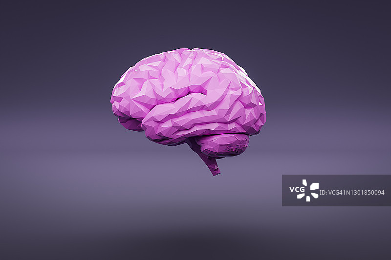 粉色人脑计算机插图图片素材